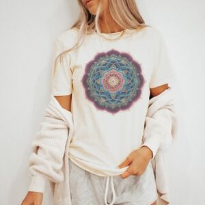 Ornate Mandala Graphic Tee Intricate Floral Symmetry Design